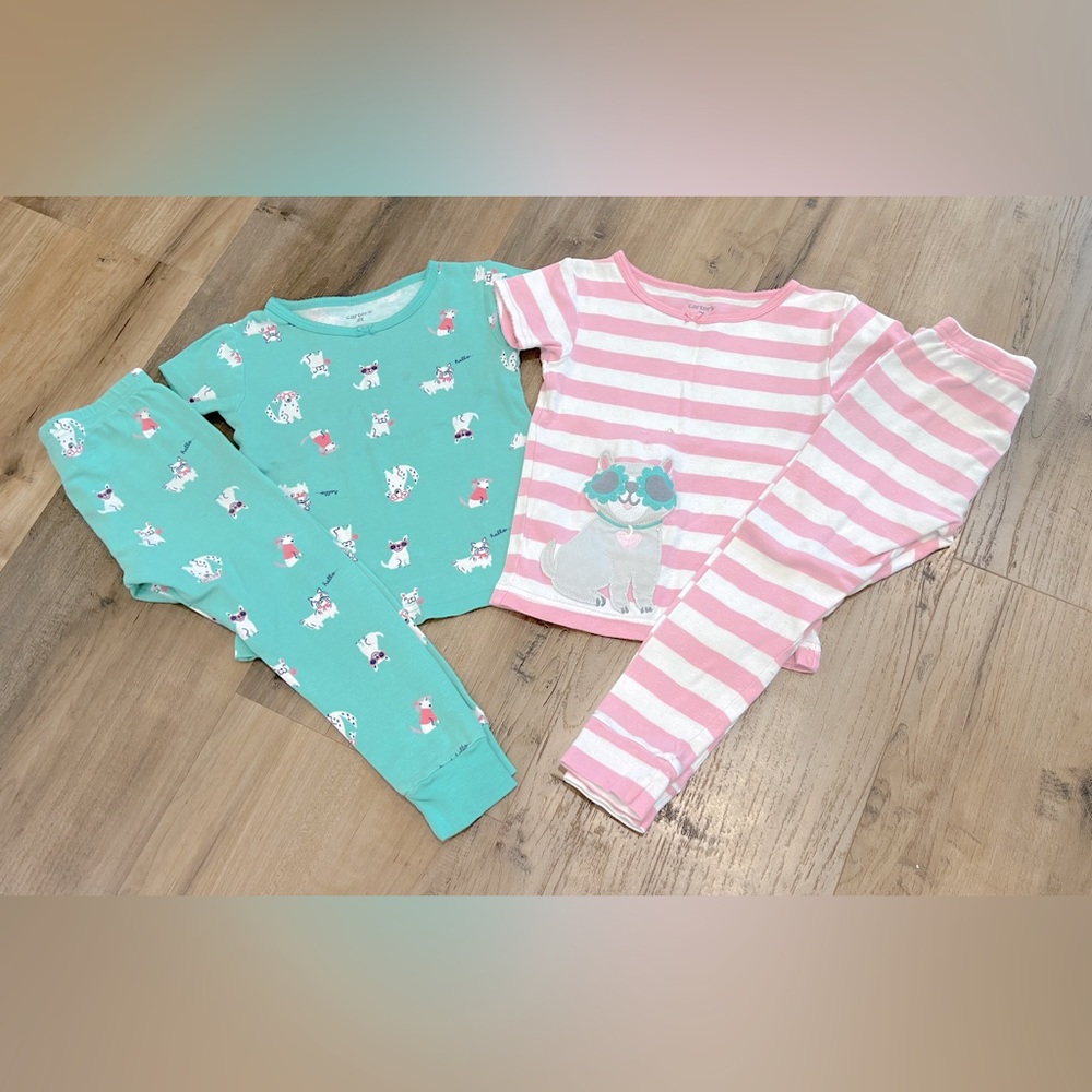 Girls Carters Two Piece Short Sleeve Pajamas Bundle Size 3T